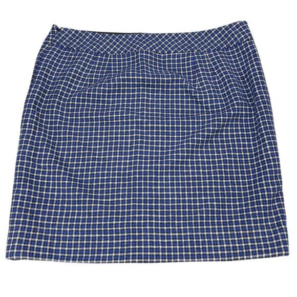 TALBOTS Wool Blend Plaid Blue Pencil Skirt Women's Size 16P - Picture 6 of 6